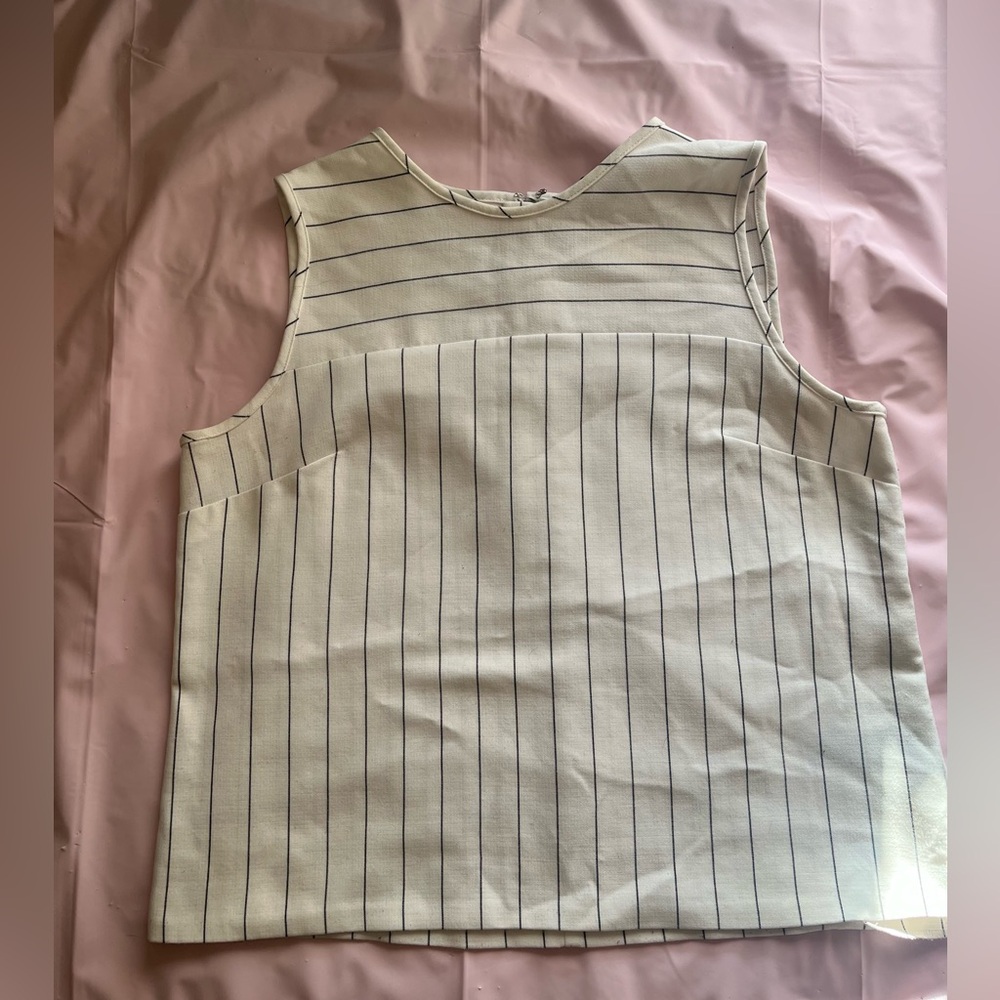M & S Collection Pinstripe Dress Top Sleeveless